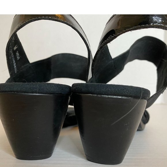 Munro Black Darling Mixed Media Strappy Open Toe Sandals Size 10.5W Elegant - Picture 7 of 8